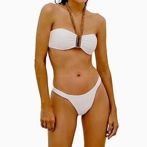 NWT XL VIX Paula Hermanny Ayana Carol beaded halter bandeau VIX XL bikini set